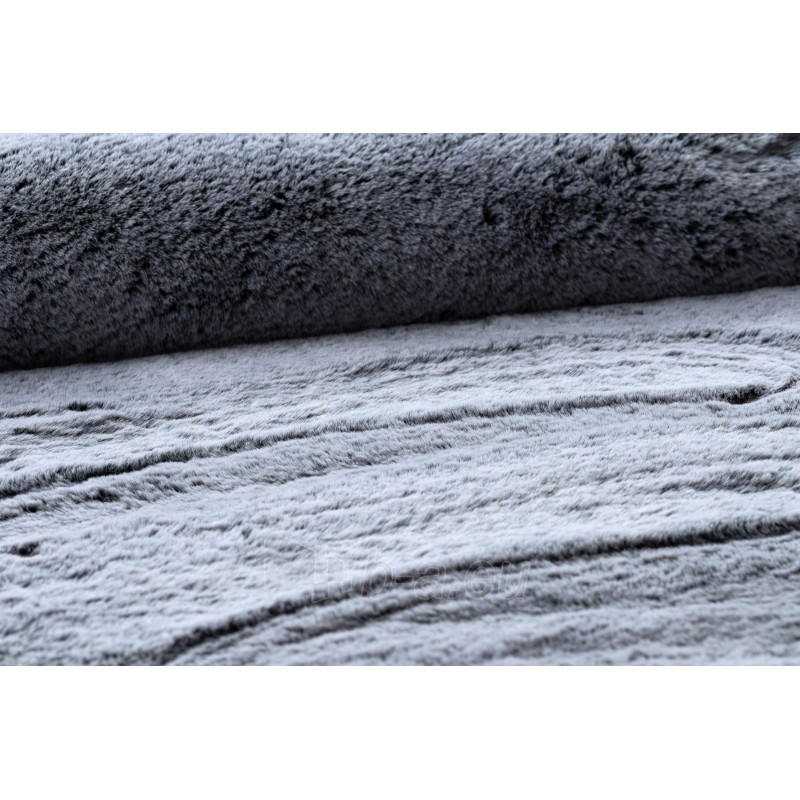 Apvalus pilkos spalvos kailio imitacijos kilimas LAPIN | ratas 100 cm paveikslėlis 8 iš 16