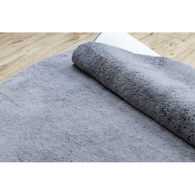 Apvalus pilkos spalvos kailio imitacijos kilimas LAPIN | ratas 160 cm paveikslėlis 12 iš 16