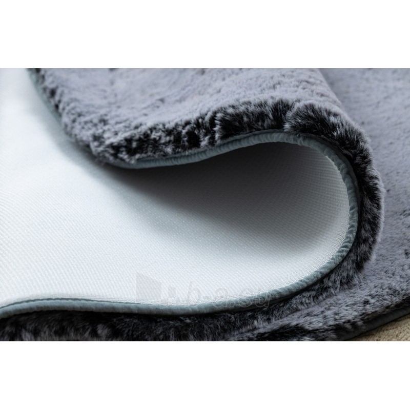 Apvalus pilkos spalvos kailio imitacijos kilimas LAPIN | ratas 80 cm paveikslėlis 10 iš 16