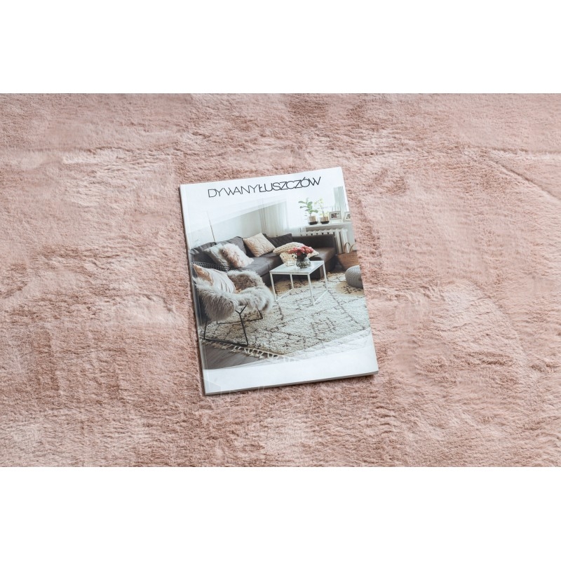 Apvalus rausvas kailio imitacijos kilimas POSH | ratas 100 cm paveikslėlis 1 iš 17