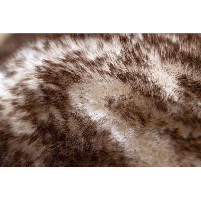 Apvalus rudas kailio imitacijos kilimas LAPIN | ratas 100 cm paveikslėlis 13 iš 16
