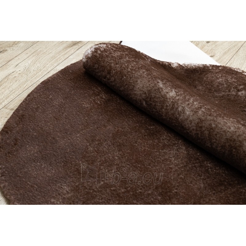 Apvalus rudas kailio imitacijos kilimas LAPIN | ratas 100 cm paveikslėlis 12 iš 16
