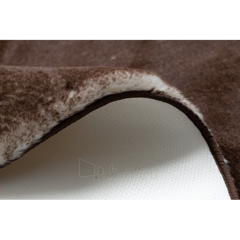 Apvalus rudas kailio imitacijos kilimas LAPIN | ratas 100 cm paveikslėlis 10 iš 16