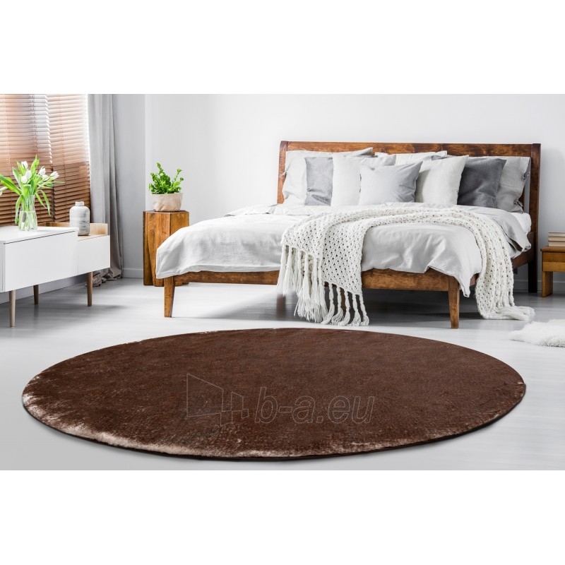 Apvalus rudas kailio imitacijos kilimas LAPIN | ratas 120 cm paveikslėlis 4 iš 16