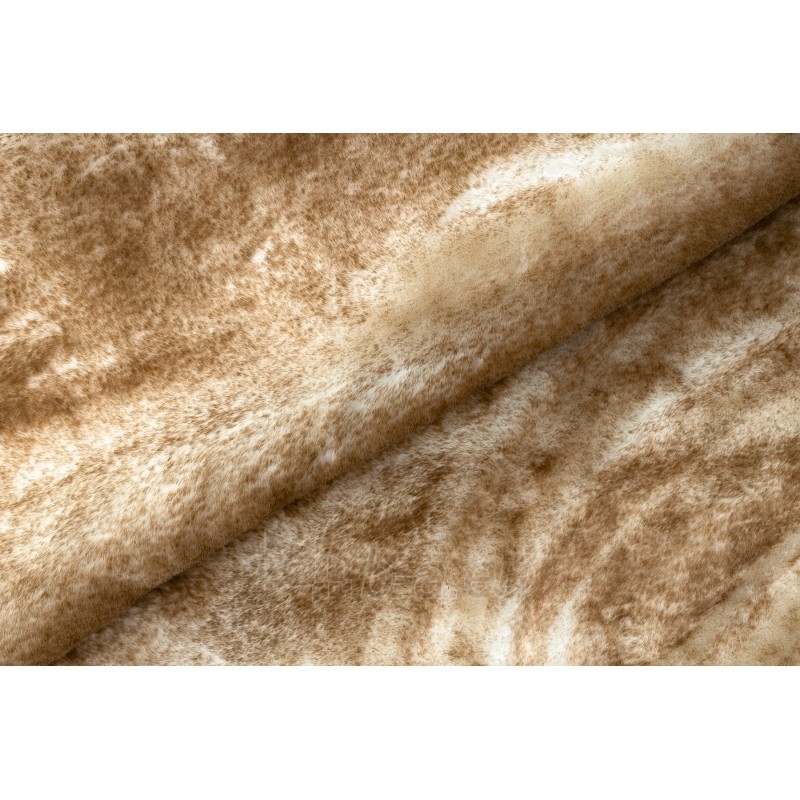 Apvalus rusvas kailio imitacijos kilimas LAPIN | ratas 100 cm paveikslėlis 8 iš 16