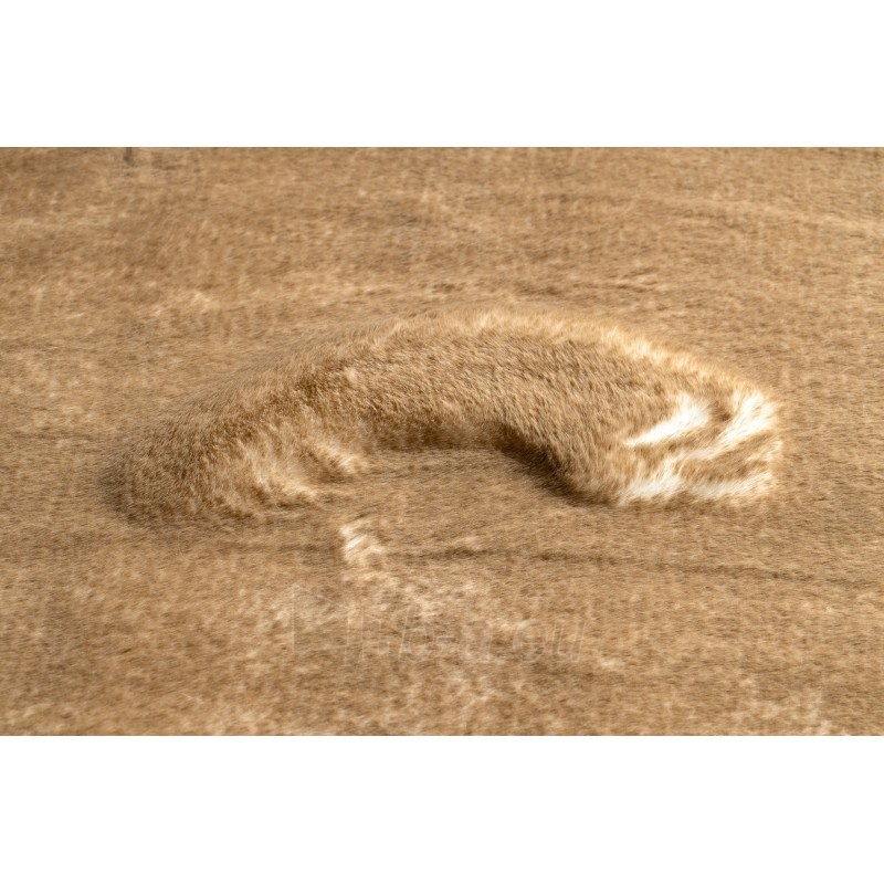 Apvalus rusvas kailio imitacijos kilimas LAPIN | ratas 100 cm paveikslėlis 6 iš 16