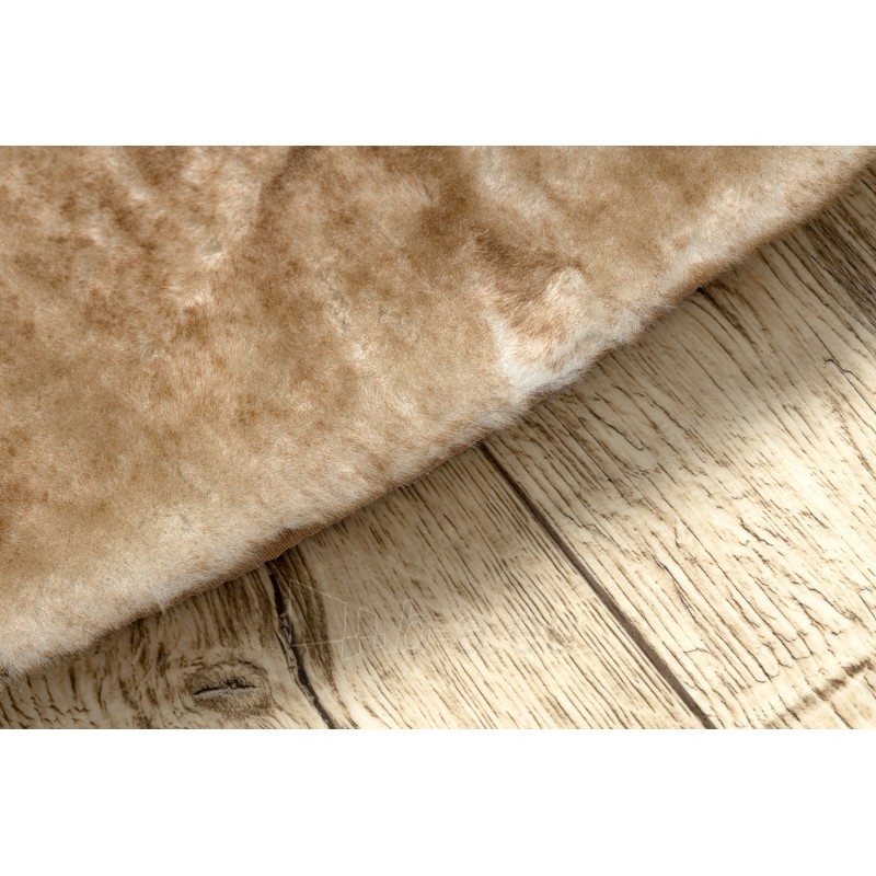 Apvalus rusvas kailio imitacijos kilimas LAPIN | ratas 120 cm paveikslėlis 7 iš 16