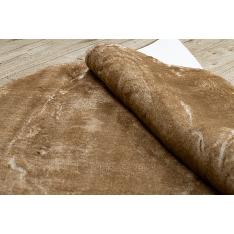 Apvalus rusvas kailio imitacijos kilimas LAPIN | ratas 180 cm paveikslėlis 12 iš 16