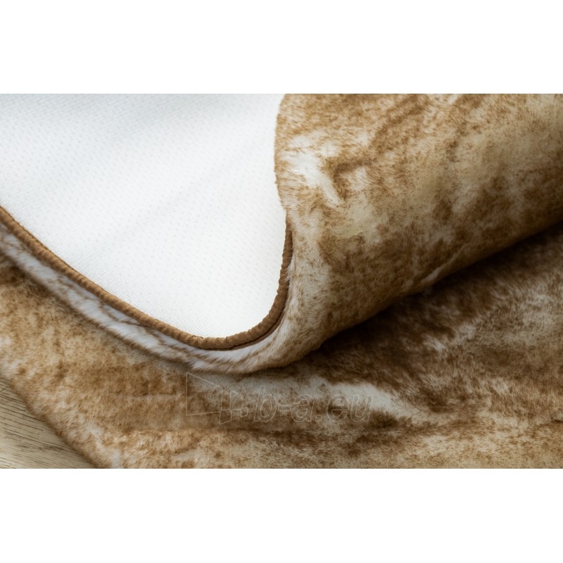 Apvalus rusvas kailio imitacijos kilimas LAPIN | ratas 80 cm paveikslėlis 14 iš 16