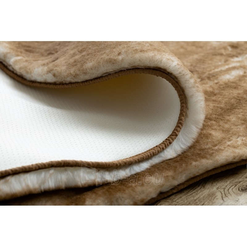 Apvalus rusvas kailio imitacijos kilimas LAPIN | ratas 80 cm paveikslėlis 11 iš 16