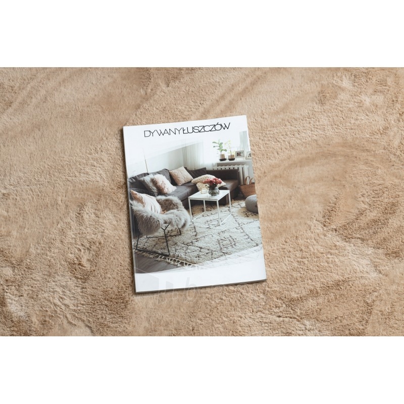 Apvalus smėlio spalvos kailio imitacijos kilimas POSH | ratas 100 cm paveikslėlis 1 iš 17