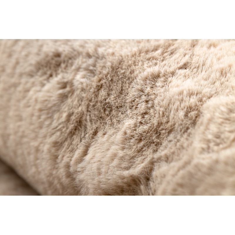 Apvalus smėlio spalvos kailio imitacijos kilimas POSH | ratas 100 cm paveikslėlis 15 iš 17