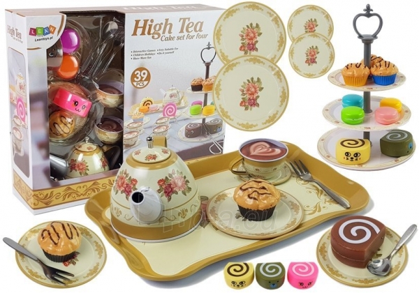 Vaikiškas arbatos puodelių rinkinys High Tea su desertais ir kitais priedais paveikslėlis 1 iš 12