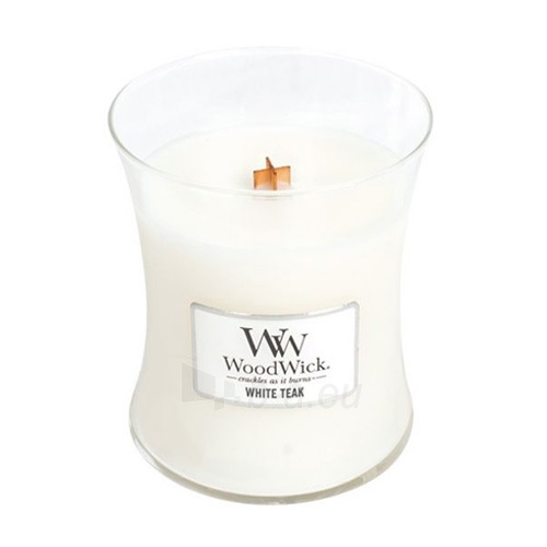 Aromatinė žvakė WoodWick Scented candle vase White Teak 275 g paveikslėlis 1 iš 1