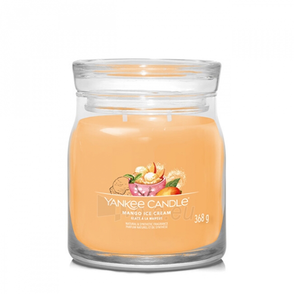 Aromatinė žvakė Yankee Candle Aromatic candle Signature glass medium Mango Ice Cream 368 g paveikslėlis 1 iš 1