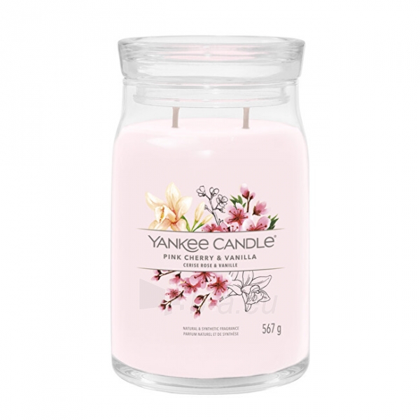 Aromatinė žvakė Yankee Candle Aromatic candle Signature large glass Pink Cherry & Vanilla 567 g paveikslėlis 1 iš 1