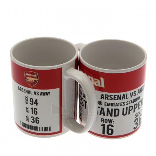 Arsenal F.C. puodelis (Baltas su logotipu) paveikslėlis 3 iš 7