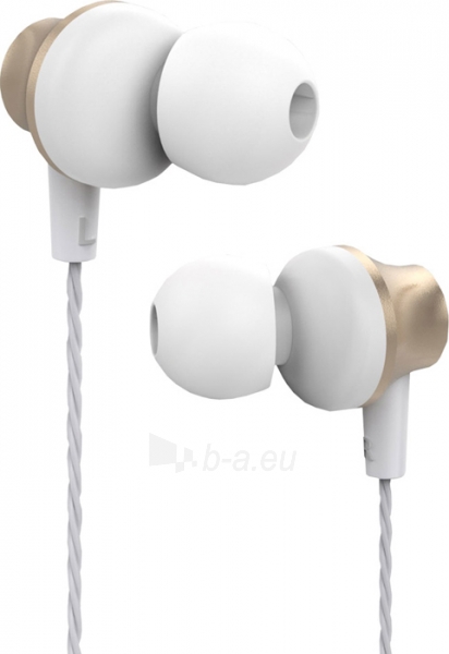 Ausinės Devia Metal In-ear Earphone with Remote and Mic (3.5mm) gold paveikslėlis 2 iš 2