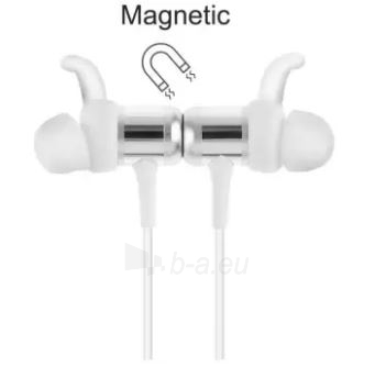 Ausinės QCY M1c Magnetic Bluetooth Earphones white (QCY-M1c) paveikslėlis 3 iš 4