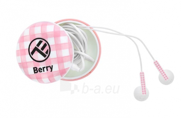 Ausinės Tellur In-Ear Headset Berry, Carrying Case pink paveikslėlis 1 iš 6