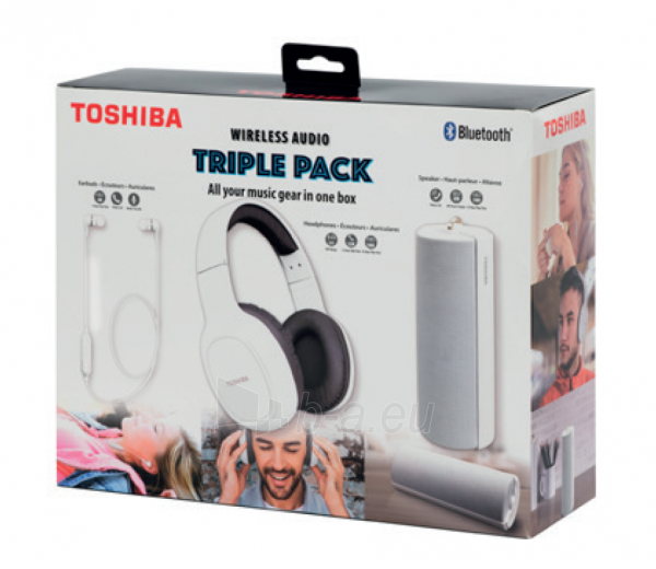Ausinės Toshiba Wireless Audio Triple Pack HSP-3P19 white paveikslėlis 4 iš 4