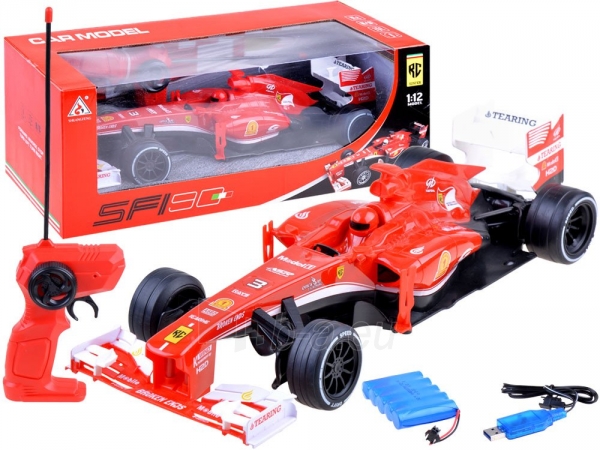 Automobiliukas Red racing car with RC0533 pilot paveikslėlis 1 iš 8