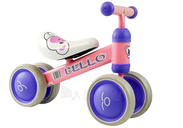 Balansinis dviratukas su dvigubais ratais "Bello", rožinis paveikslėlis 2 iš 3