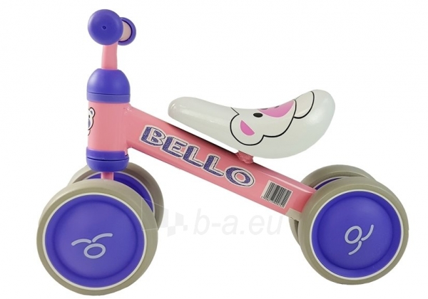Balansinis dviratukas su dvigubais ratais "Bello", rožinis paveikslėlis 3 iš 3