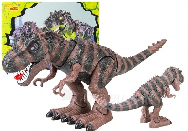 Baterijomis valdomas dinozauras „Tyrannosaurus Rex“ , rudas paveikslėlis 1 iš 4