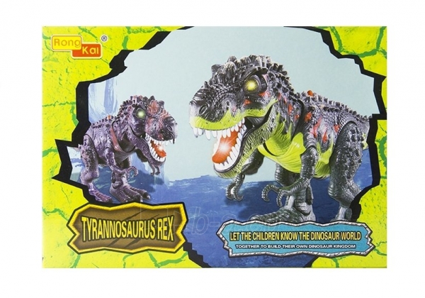 Baterijomis valdomas dinozauras „Tyrannosaurus Rex“ , rudas paveikslėlis 3 iš 4