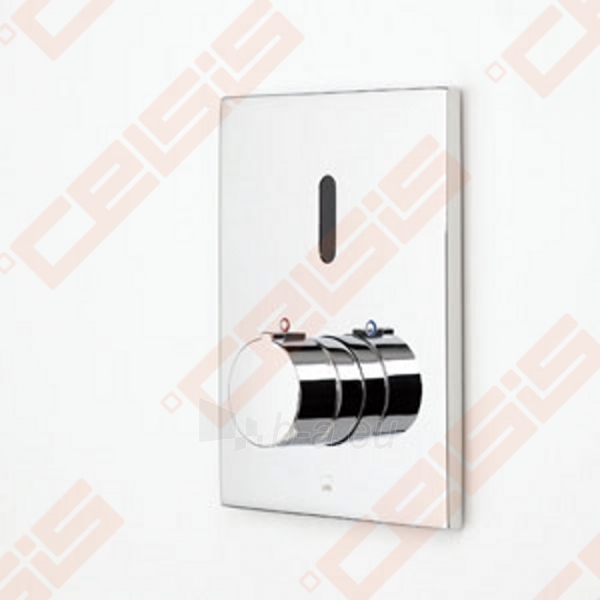 Bekontaktinio sienoje montuojamo termostatinio dušo maišytuvo su rankenėlėje įtaisytu temperatūros ribotuvu išorinė dekoratyvinė dalis ORAS Electra paveikslėlis 1 iš 4