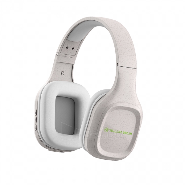 Belaidės ausinės Tellur Green Bluetooth Over-Ear Headphones Pulse Foldable cream paveikslėlis 1 iš 8