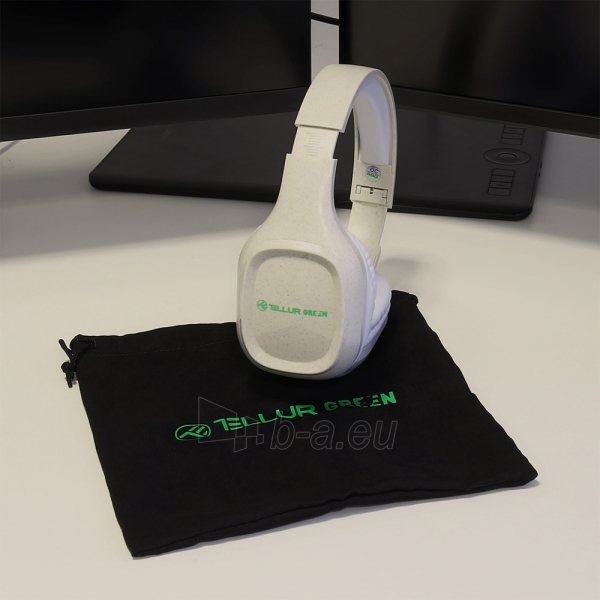 Belaidės ausinės Tellur Green Bluetooth Over-Ear Headphones Pulse Foldable cream paveikslėlis 6 iš 8