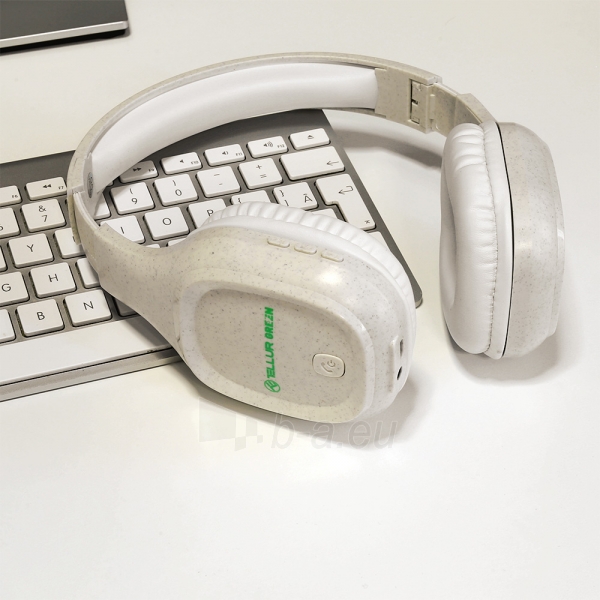 Belaidės ausinės Tellur Green Bluetooth Over-Ear Headphones Pulse Foldable cream paveikslėlis 7 iš 8