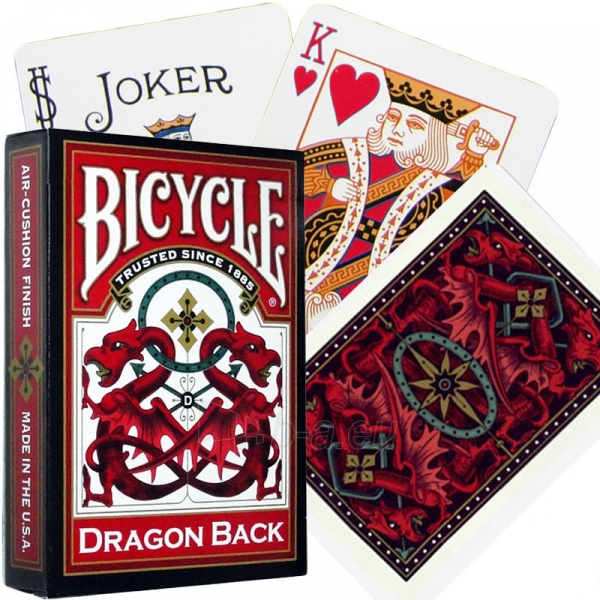 Bicycle Dragon Back kortos (Raudonos) paveikslėlis 5 iš 8