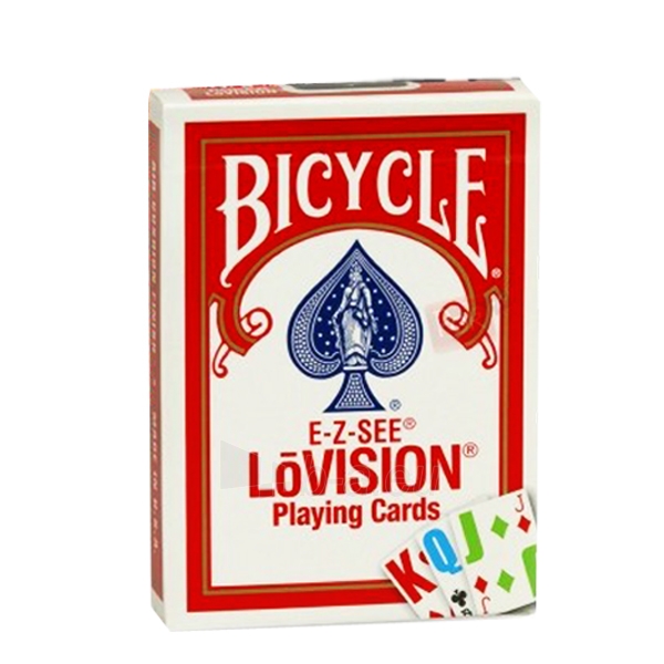 Bicycle E-Z-SEE LoVision kortos (Raudonos) paveikslėlis 1 iš 6