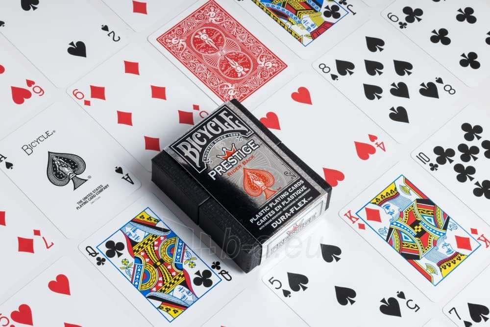 Bicycle Prestige Standard pokerio kortos (Raudonos) paveikslėlis 2 iš 4