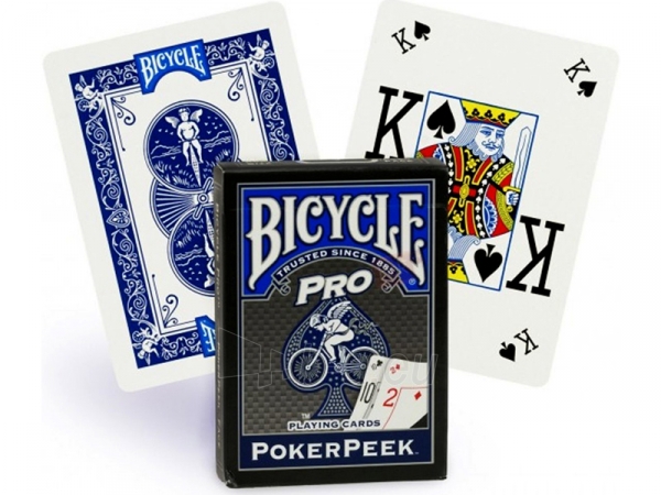 Bicycle Pro Poker Peek pokerio kortos (Mėlynos) paveikslėlis 1 iš 6