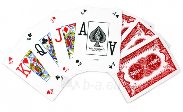 Bicycle Pro Poker Peek pokerio kortos (Raudonos) paveikslėlis 4 iš 10