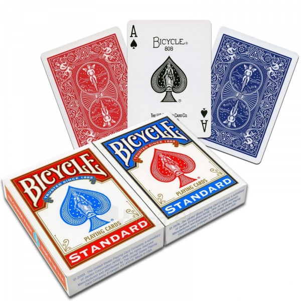 Bicycle Rider Back Standard 2 kortų kaladės (Mėlynos ir raudonos) paveikslėlis 1 iš 7