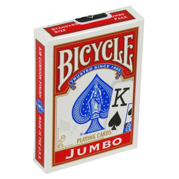 Bicycle Rider Jumbo pokerio kortos (Raudonos) paveikslėlis 2 iš 5