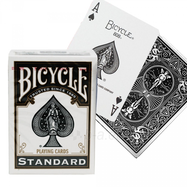 Bicycle Rider Standard keturios kortų kaladės (Juodos, raudonos) paveikslėlis 8 iš 10
