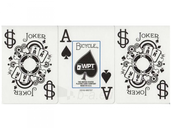 Bicycle WPT pokerio kortos (Baltos) paveikslėlis 2 iš 5