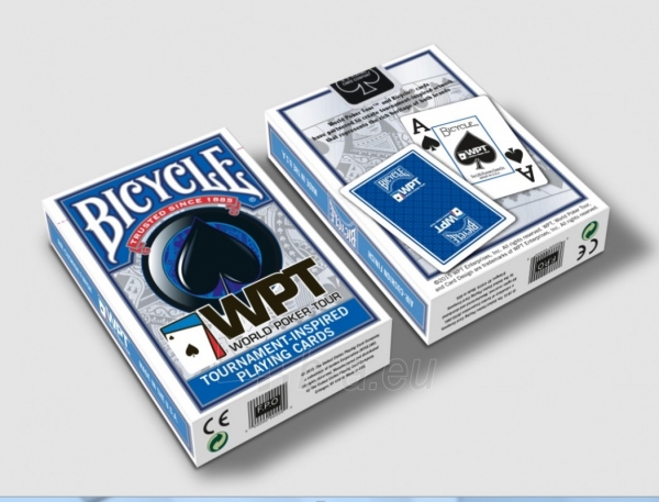 Bicycle WPT pokerio kortos (Baltos) paveikslėlis 3 iš 5