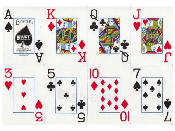 Bicycle WPT pokerio kortos (Baltos) paveikslėlis 4 iš 5