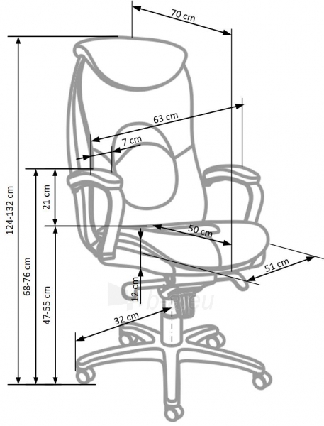 Biuro kėdė vadovui QUAD paveikslėlis 9 iš 9