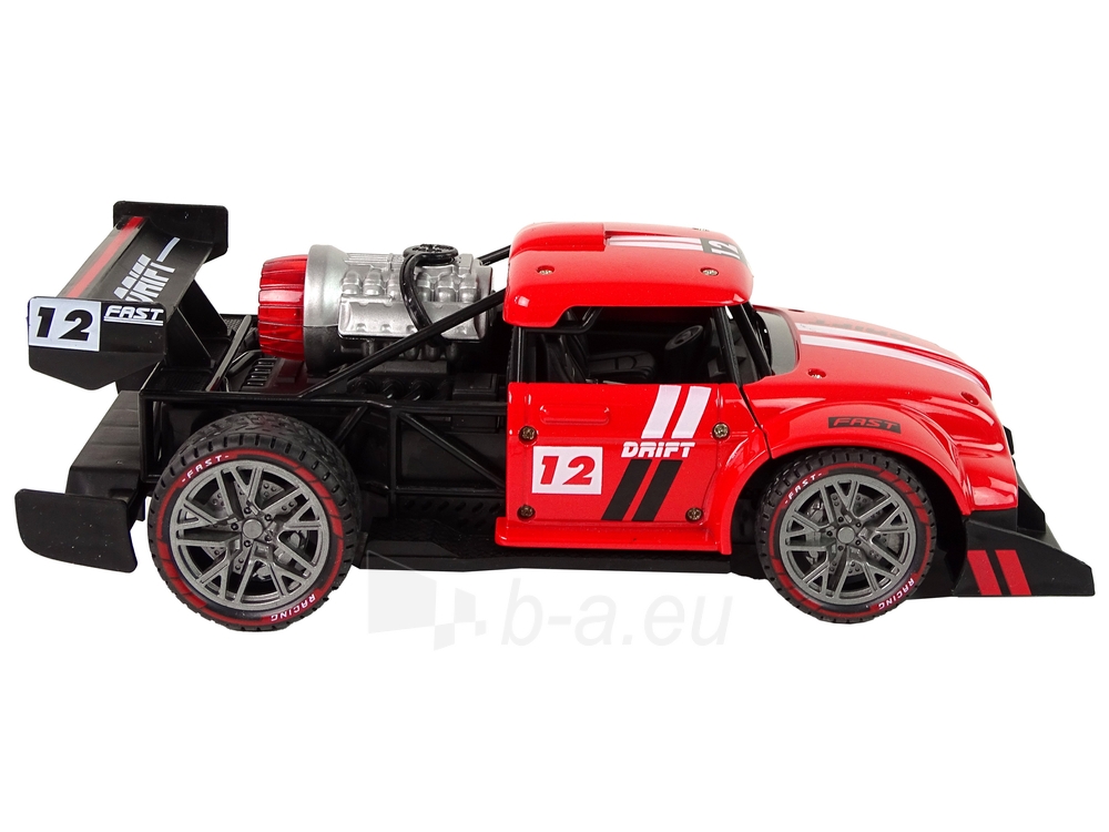 BRAVE nuotoliniu būdu valdomas sportinis automobilis R/C 1:16, raudonas paveikslėlis 8 iš 10
