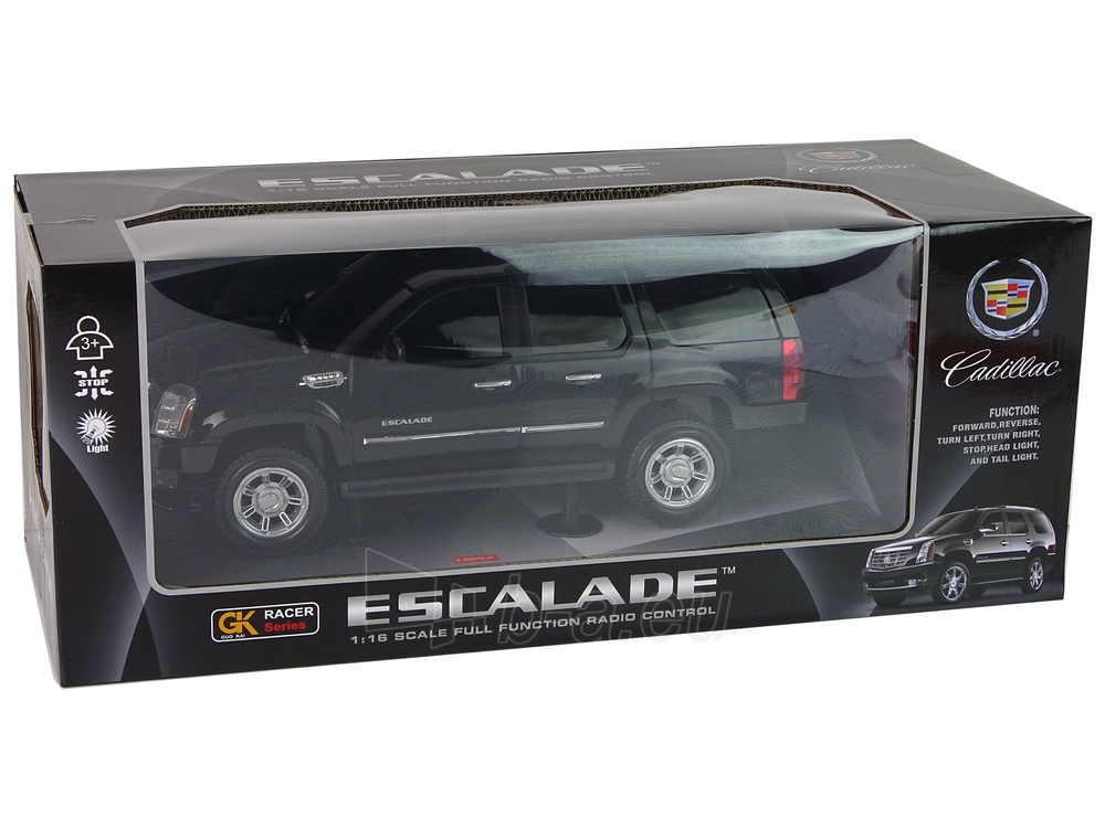 Cadillac Escalade R/C 1:16 nuotoliniu būdu valdomas automobilis, juodos spalvos paveikslėlis 7 iš 8