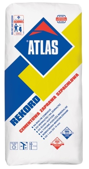 ATLAS RECORD, White cement-based mortar for finishing wall and ceiling surfaces 25 kg paveikslėlis 1 iš 1