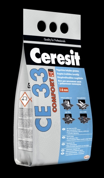 Glaistas plytelių tarpams CERESIT CE33-16 , 2 kg, juodos sp. 0-8mm paveikslėlis 1 iš 1